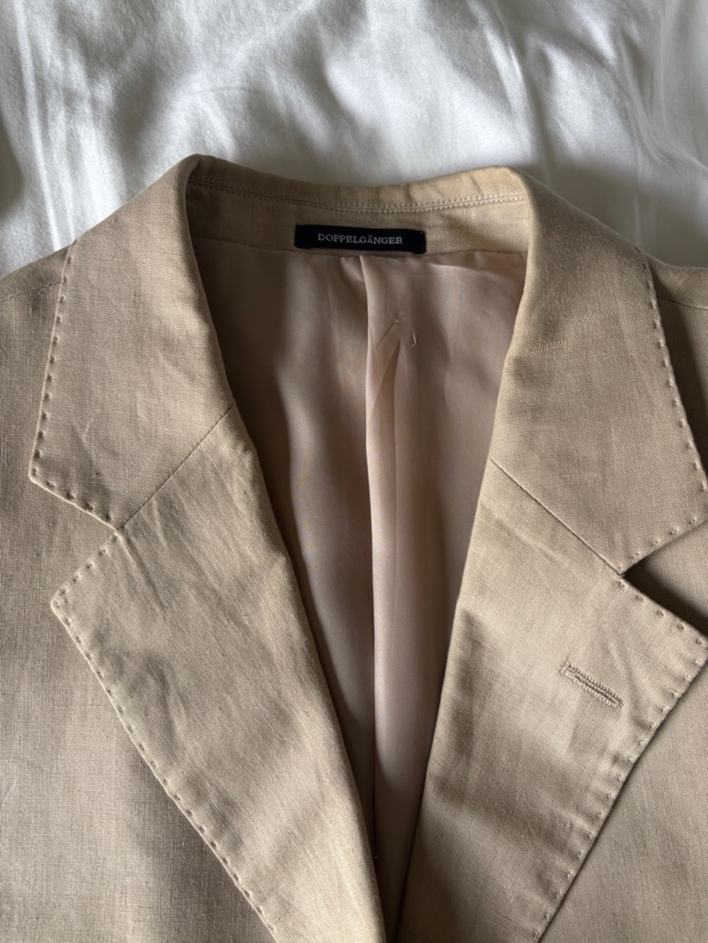 Doppelgänger Beige Lightweight linen Shirt Jacket worn twice